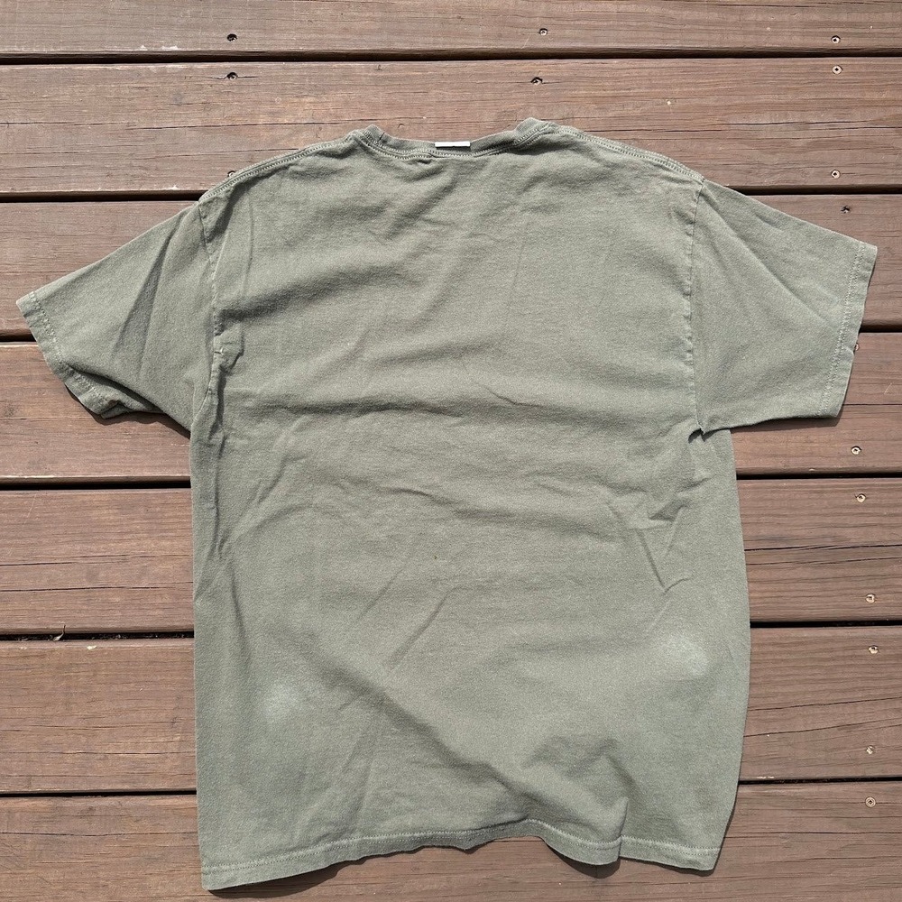 Vintage Style Dog Tags Graphic T-Shirt Mens Large Olive Green Military Tee - Picture 3 of 6